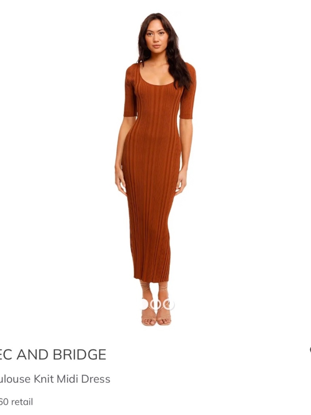 Bec & Bridge Toulouse Knit Rib Dress in Burnt Copper